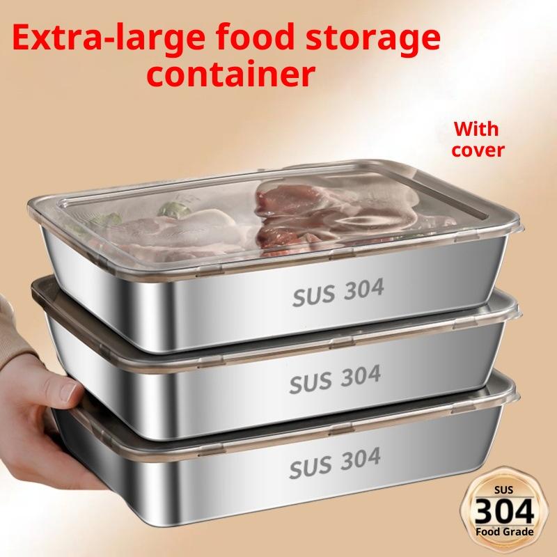 Food Storage Refrigerator - 1/2/3/5PCS 304 Stainless Steel Box Food