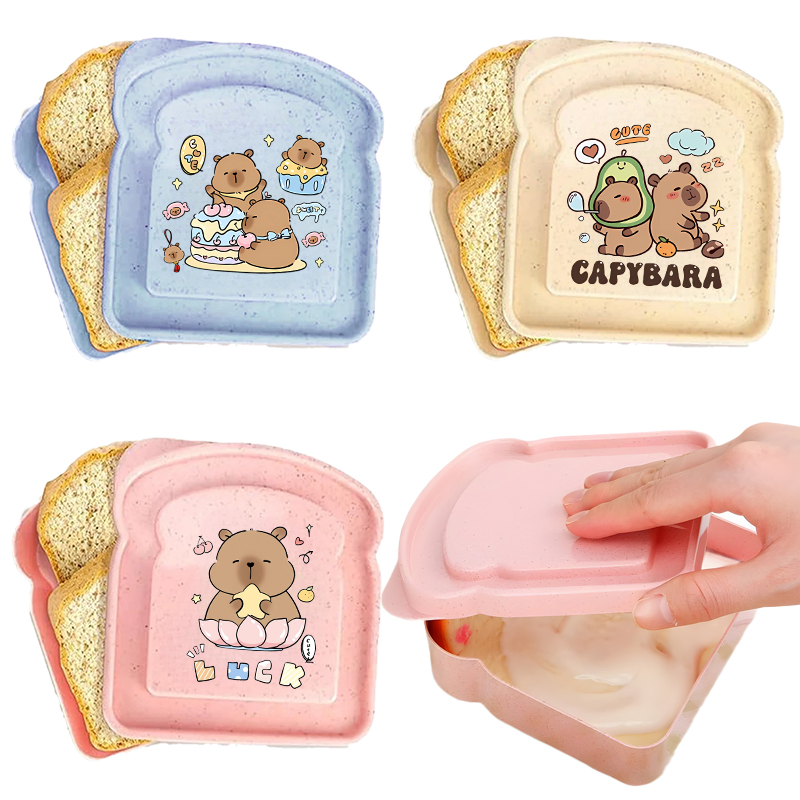 Food Storage Meals - Capybara Portable Lunch Box Sandwich Silicone