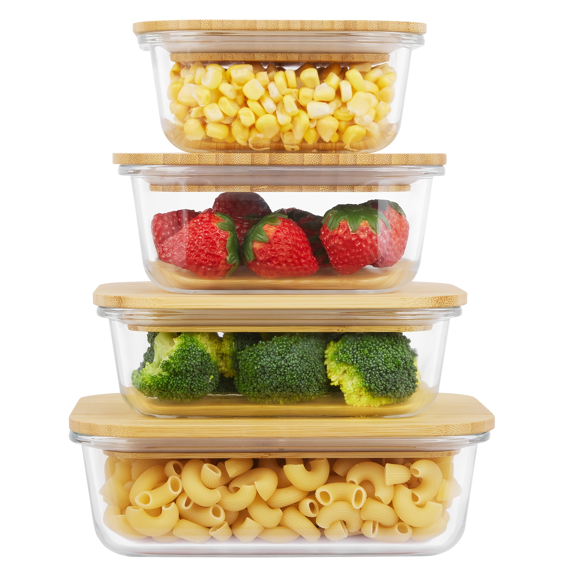 Food Storage Lunch Box - 8pcs(4pcs Containers And 4pcs Lids) Food