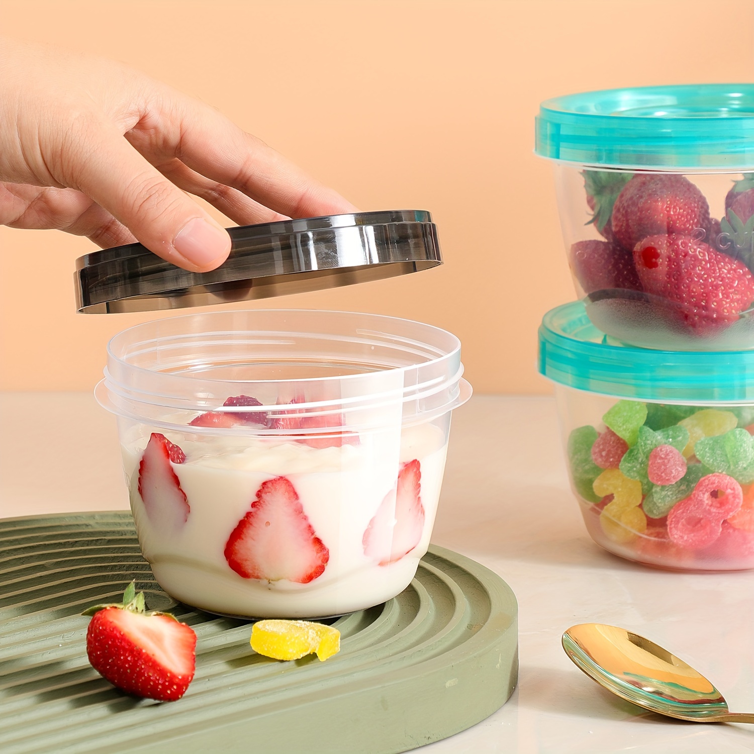 Food Storage Box Plastic - 2 Transparent Sealed Food Storage Containers