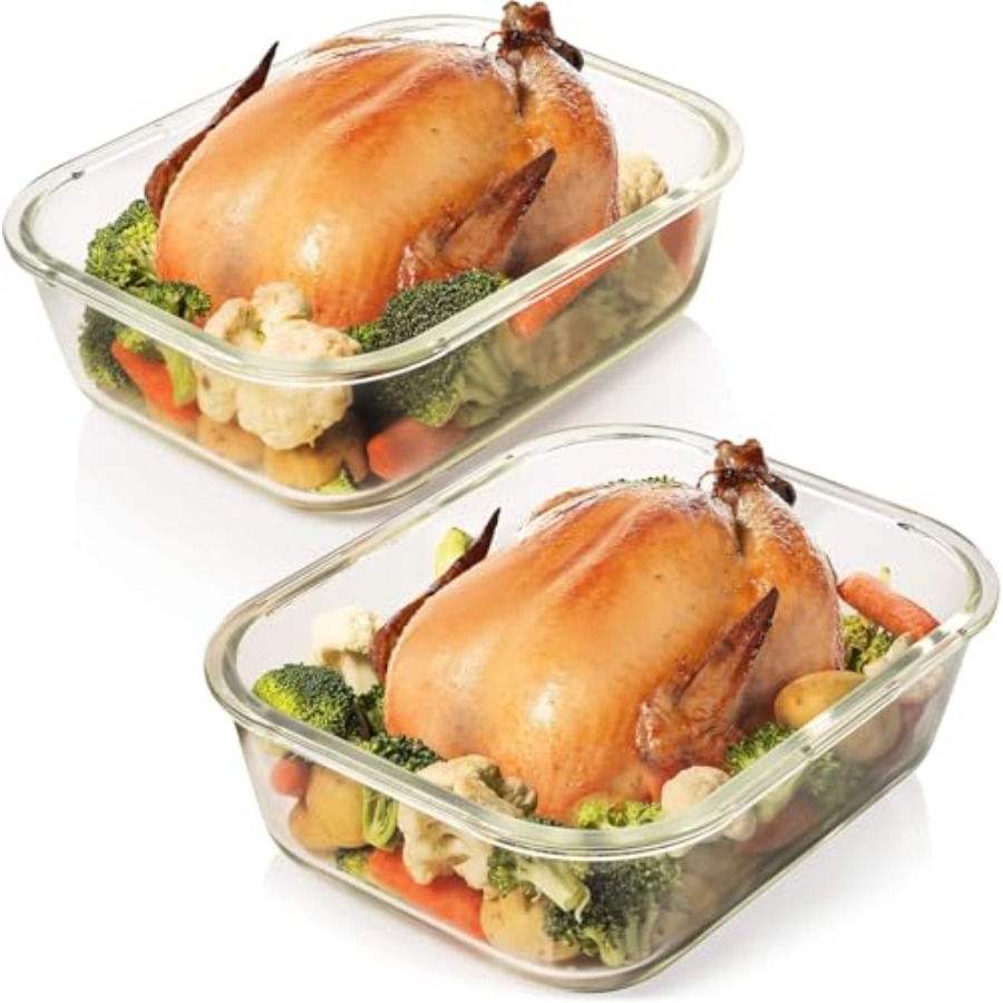 Food Storage Glass Set - 10 Cups/ 80 Oz 4 Pc
