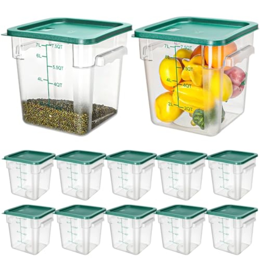 Food Storage 12 Qt - 12 Pack 8 Qt Clear Polycarbonate