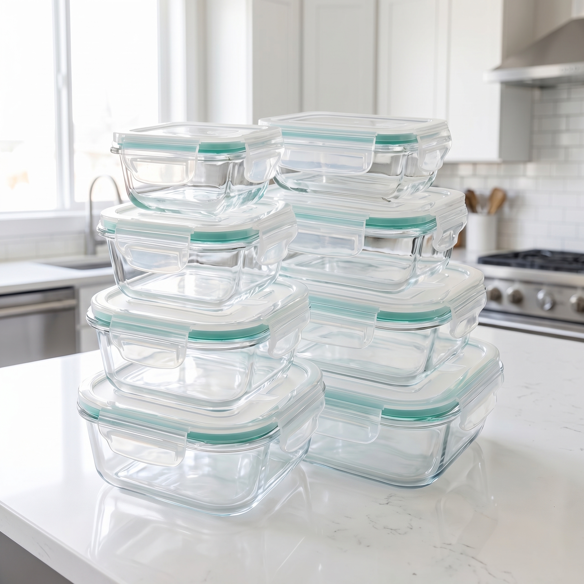 Food Storage Glass Set - A set of 8 food storage