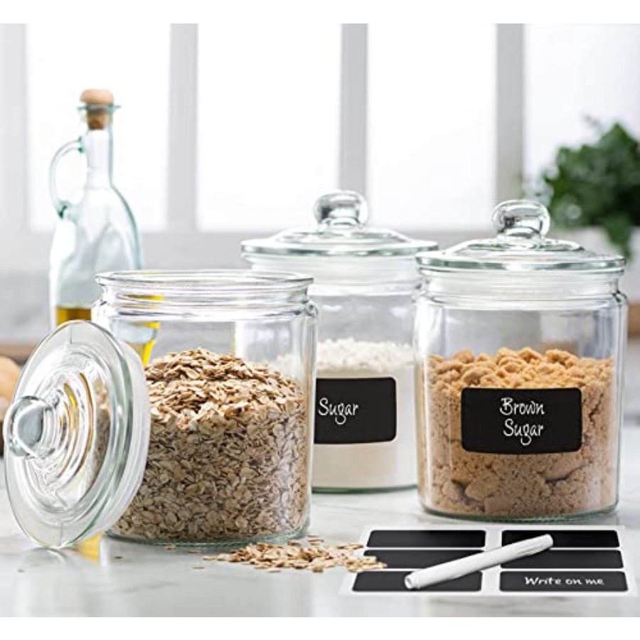 Food Storage Jar Set - Le'raze 3pc Canister Sets for Kitchen