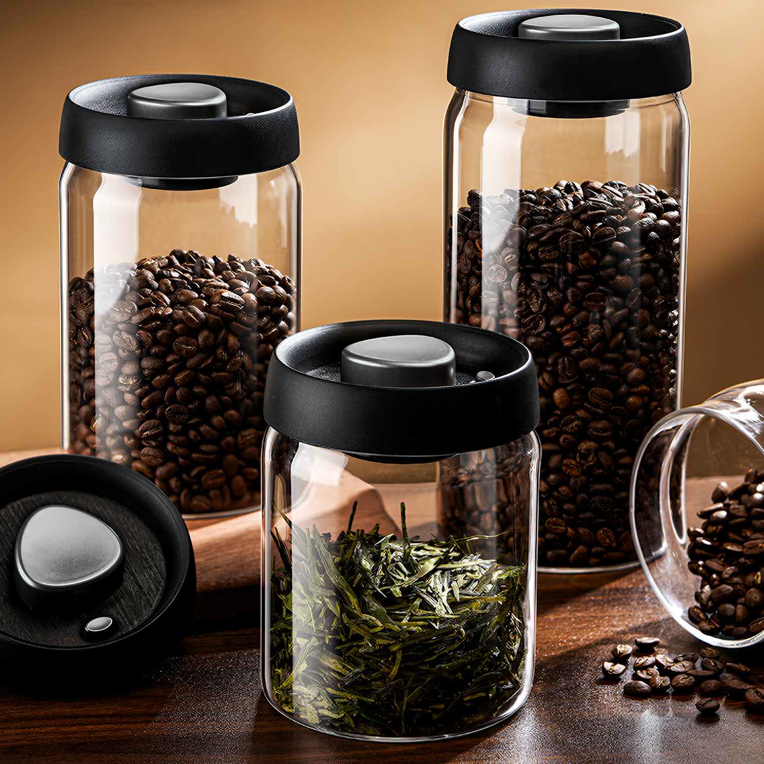Food Storage Meals - OANKR Vacuum Coffee Canister 500ml 900ml
