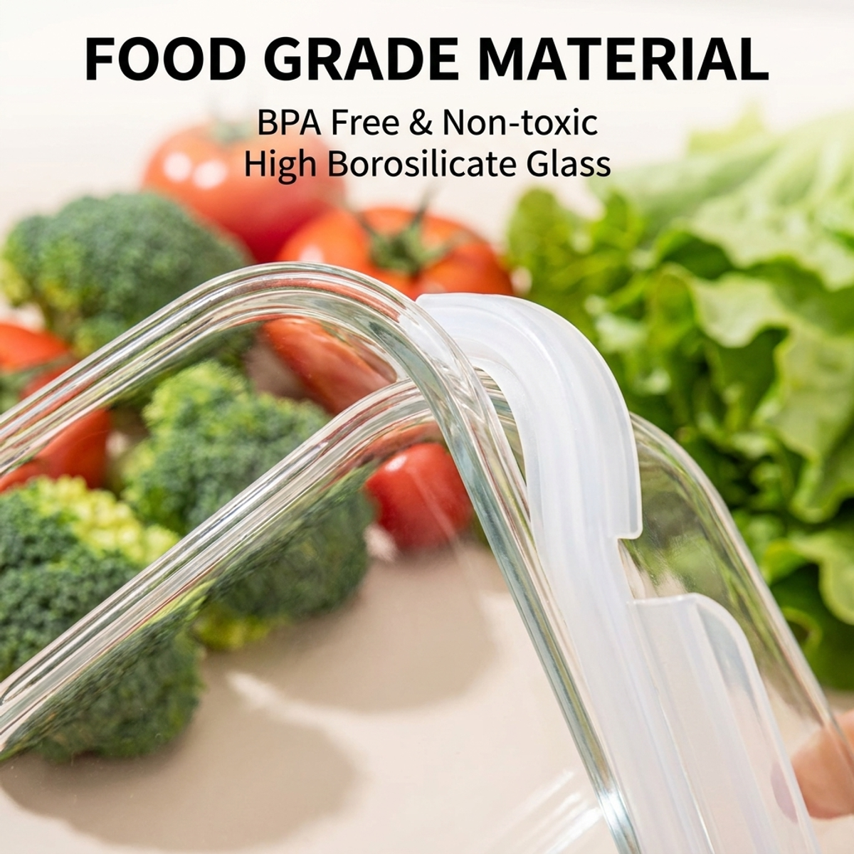 Glass Meal Prep Container - Premium White Glass Food Container –