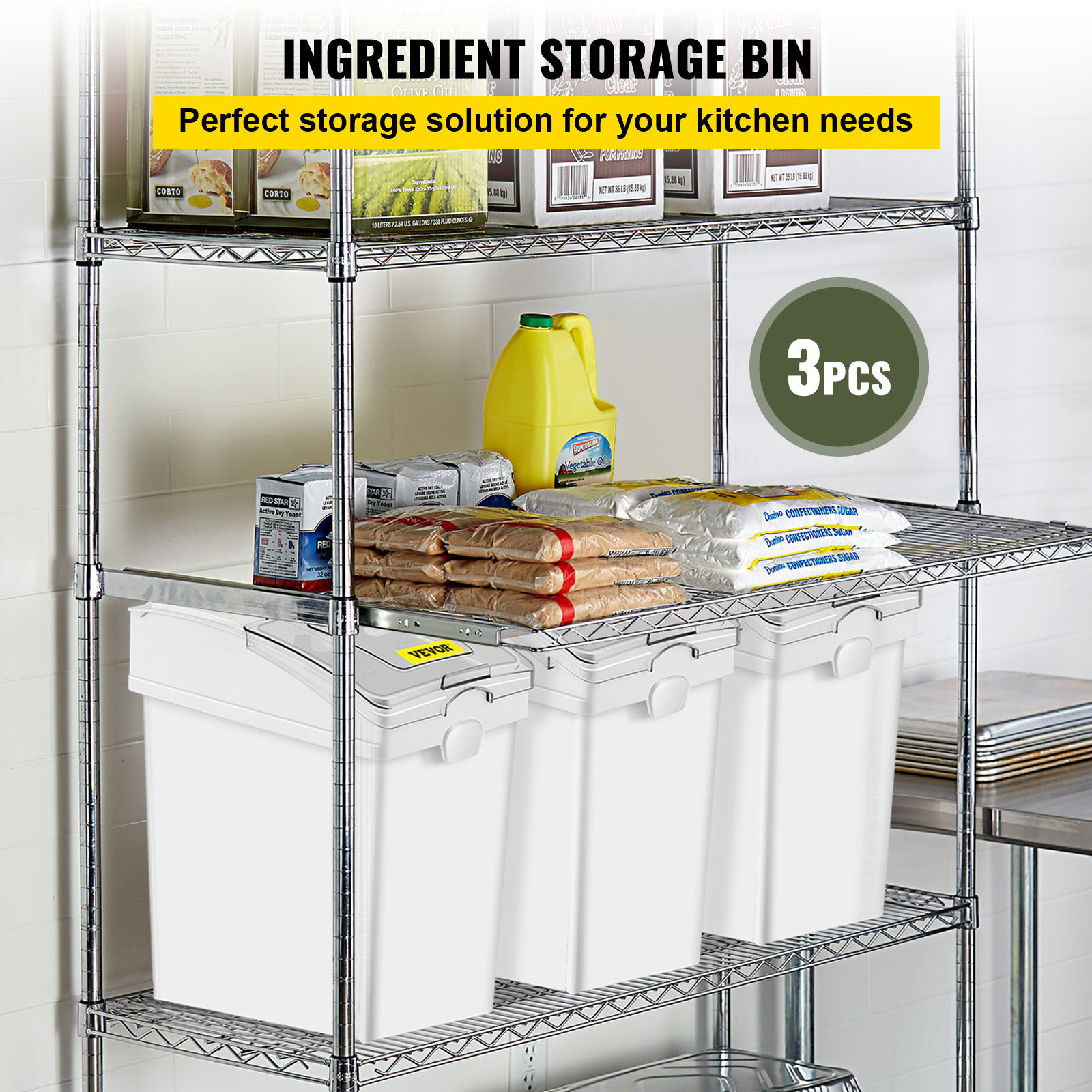 Food Storage On Wheels - VEVOR Ingredient Bin, 5.2 Gallons Capacity