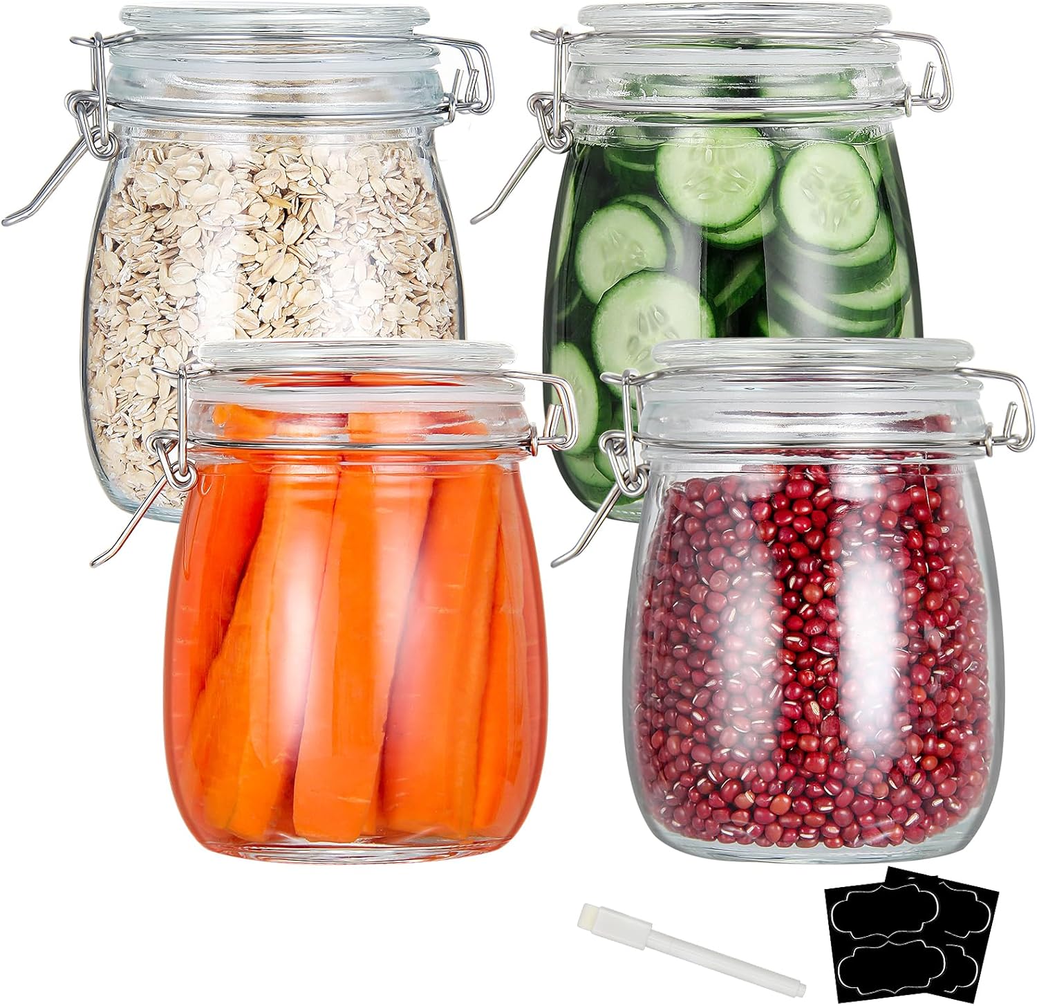 Food Storage Silicone - 24oz Food Storage Canister Glass Jars