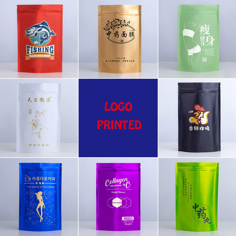 Food Storage Bags Zip Lock Pouch - Resealable Stand Up Aluminum Foil Zip