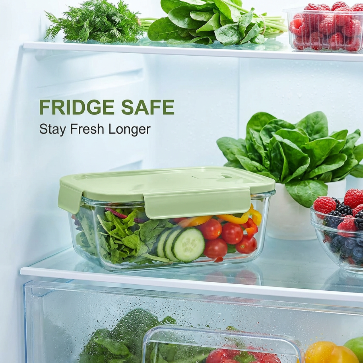 BPA-Free Green Glass Lunch Box - Glass Meal Prep Container のレビューと価格
