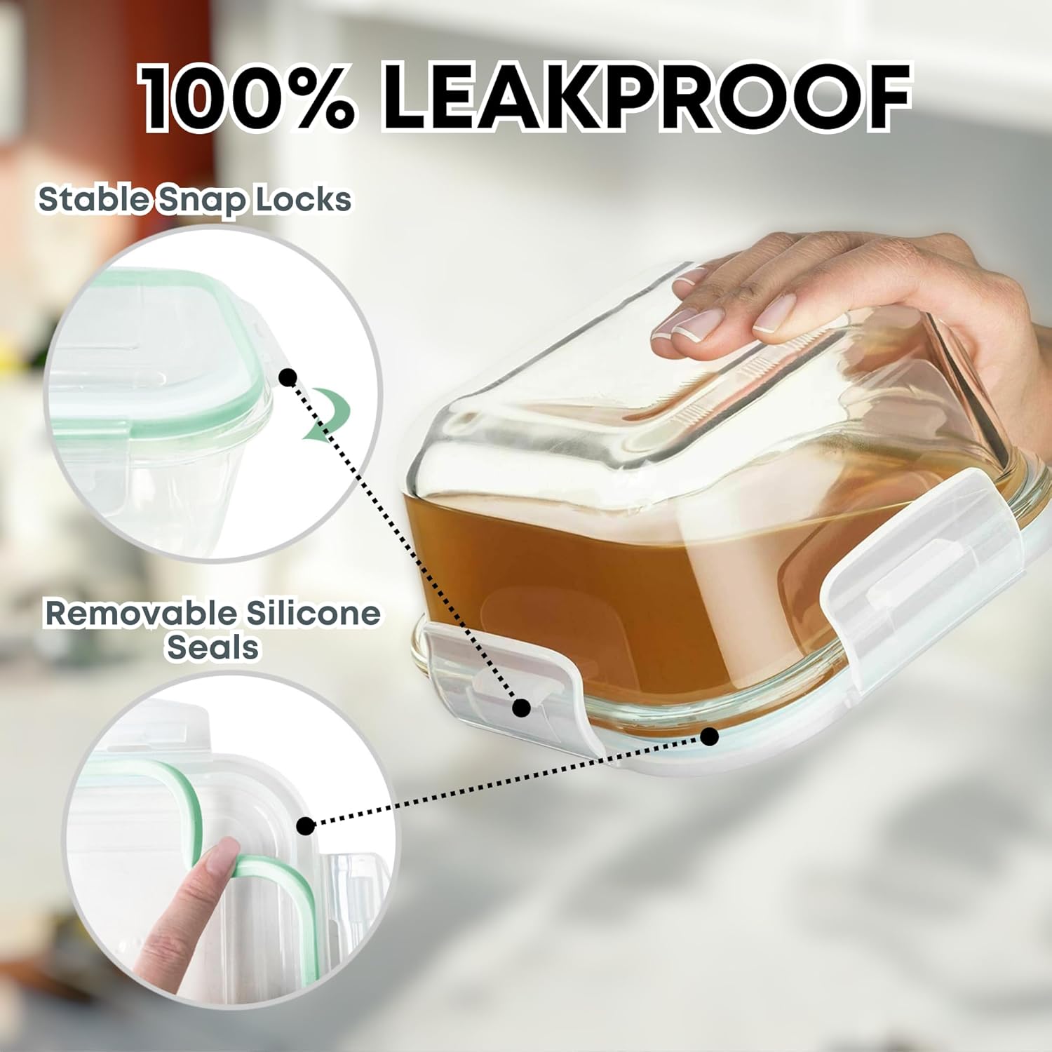 6 PC Square Glass Food Storage - Glass Meal Prep Container のレビューと価格