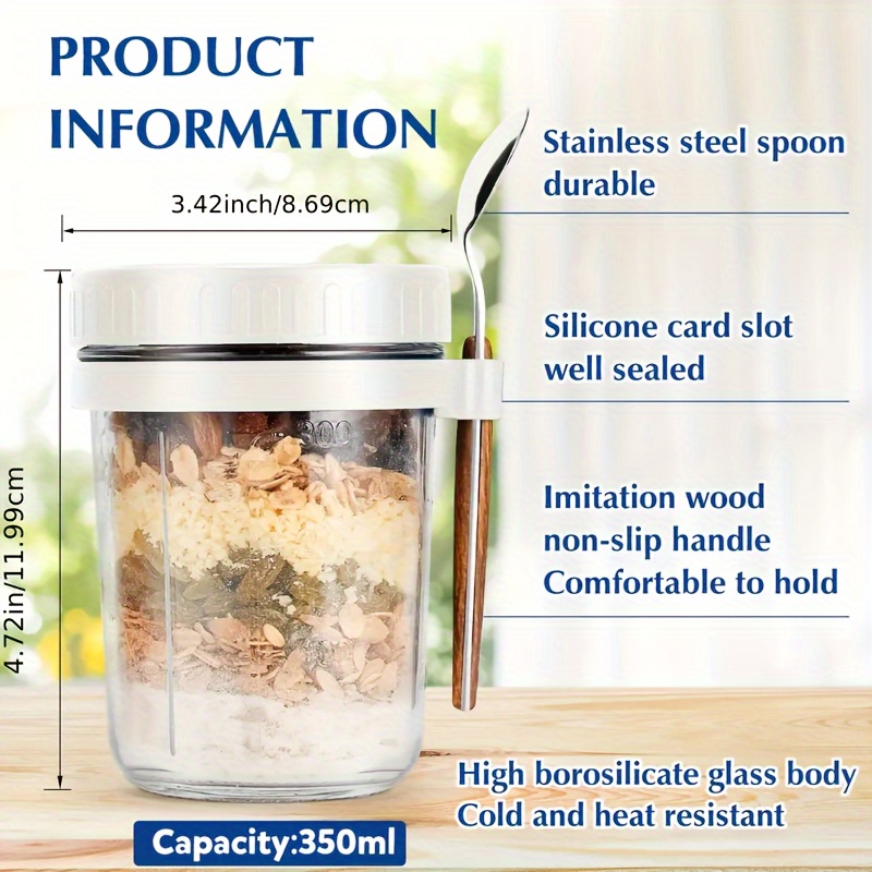 1pc/2pcs Glass Oatmeal Cup, Ov - Glass Meal Prep Container のレビューと価格