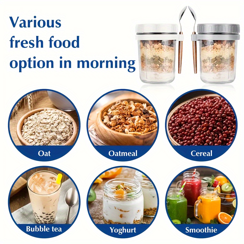1pc/2pcs Glass Oatmeal Cup, Ov - Glass Meal Prep Container のレビューと価格