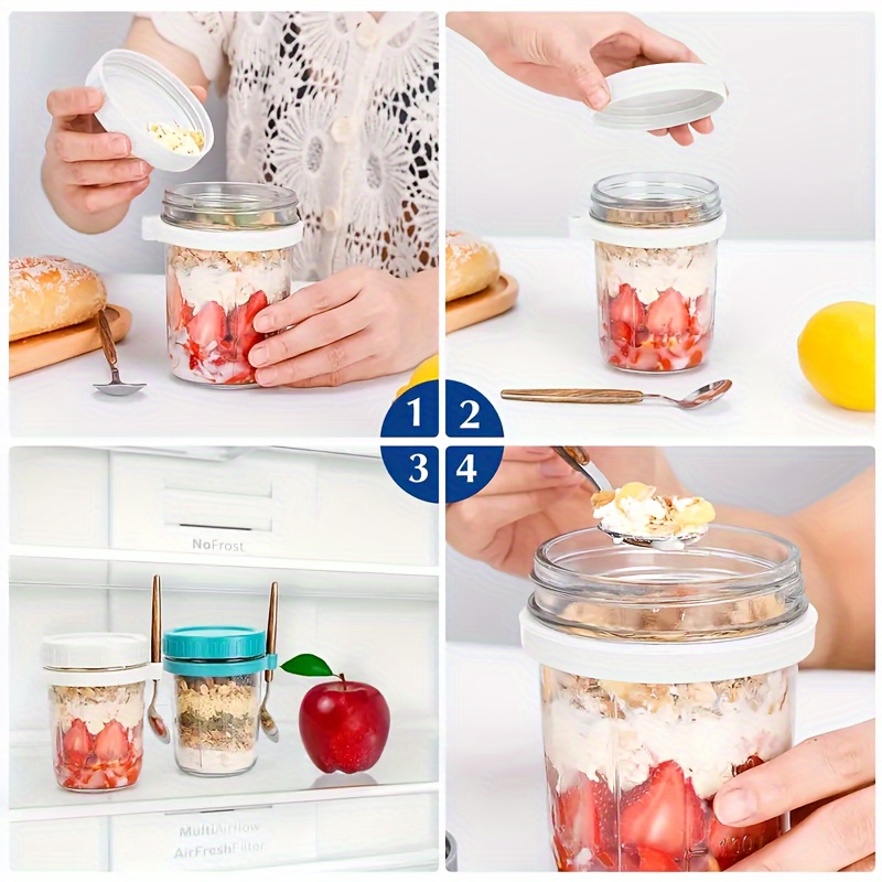 1pc/2pcs Glass Oatmeal Cup, Ov - Glass Meal Prep Container のレビューと価格
