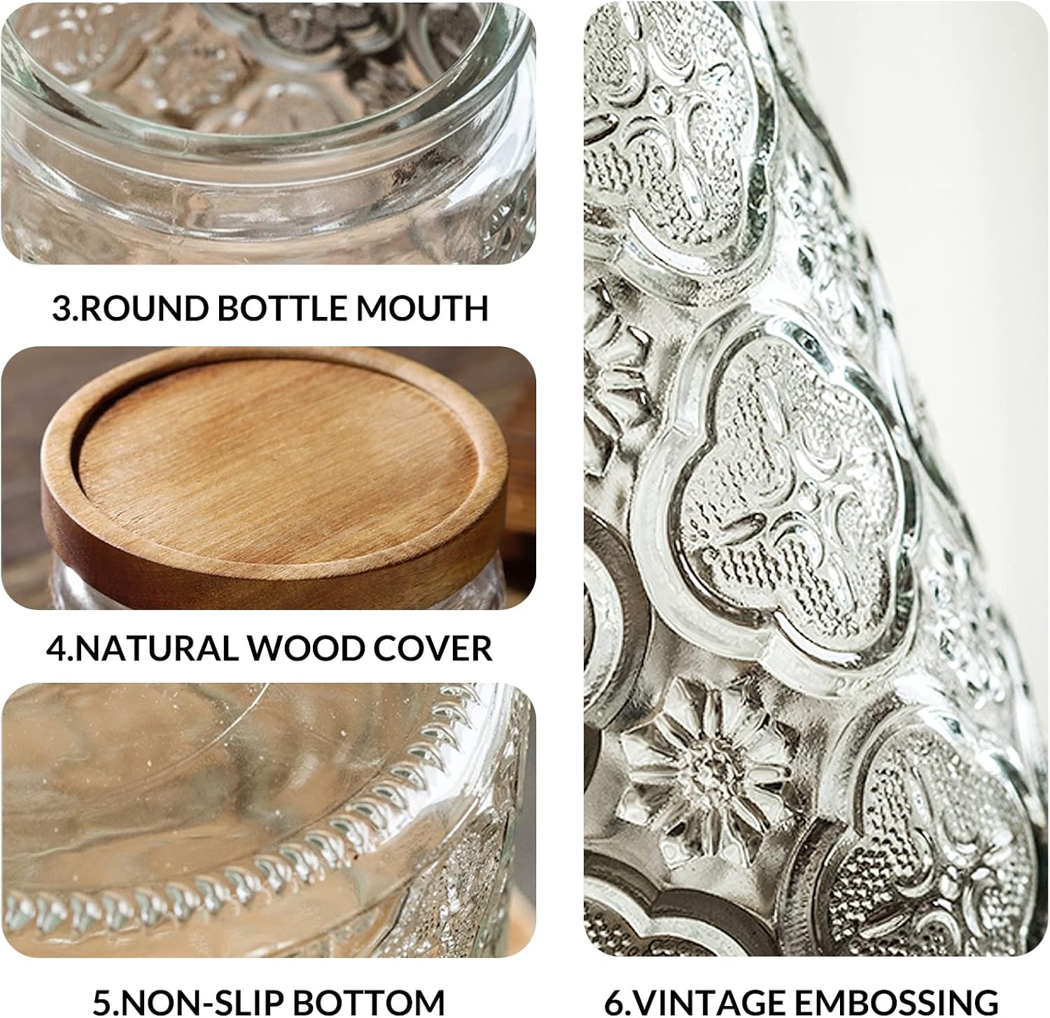 35oz/1000ml Glass Storage Jars - Food Storage Airtight のレビューと価格