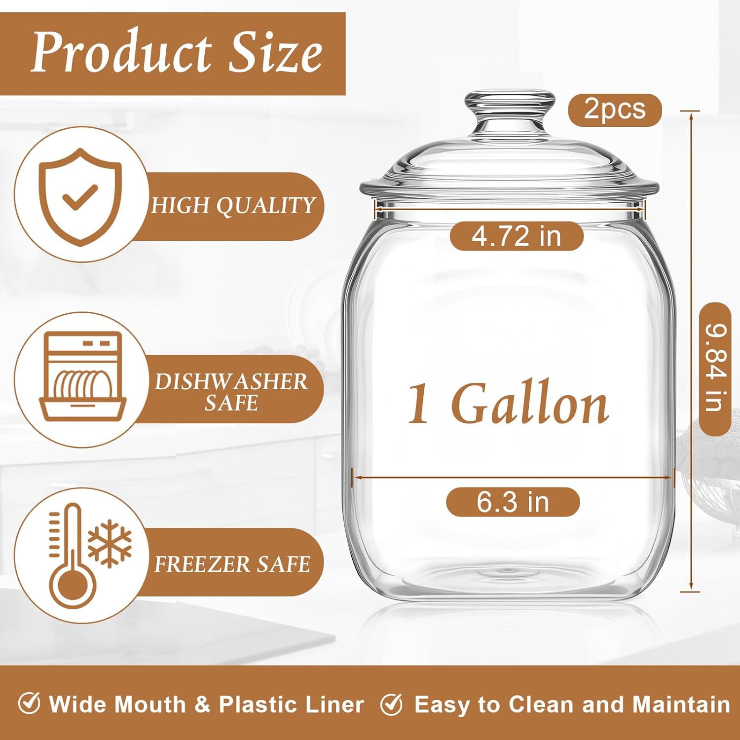 2 Pack Acrylic Cookie Candy Ja - Food Storage Airtight のレビューと価格