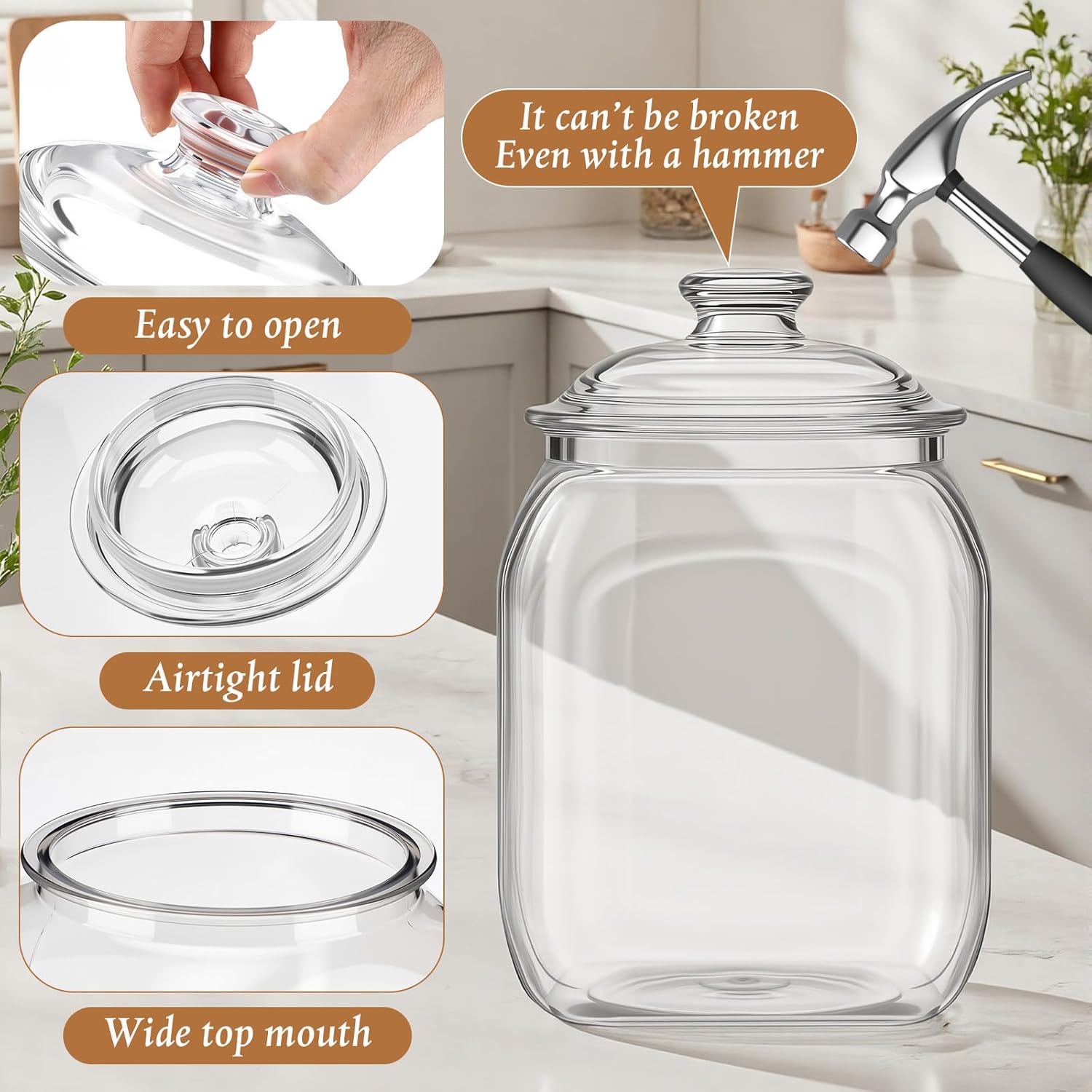 2 Pack Acrylic Cookie Candy Ja - Food Storage Airtight のレビューと価格