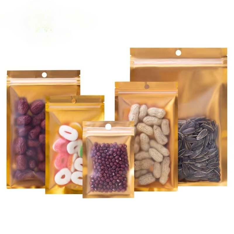 100pcs One Side Clear Gold Foi - Food Storage Bags Zip Lock Pouch のレビューと価格