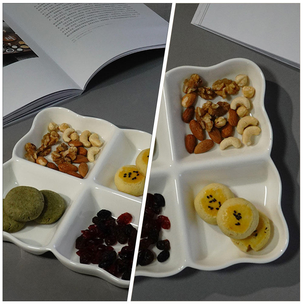 4 Compartment Ceramic Snack Di - Food Storage Home のレビューと価格