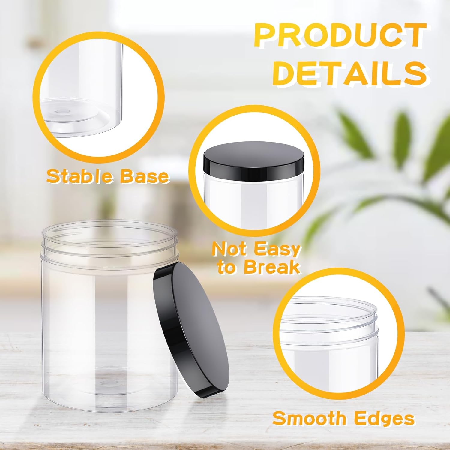 24 Pcs 16oz Plastic Jars with  - Food Storage Airtight のレビューと価格