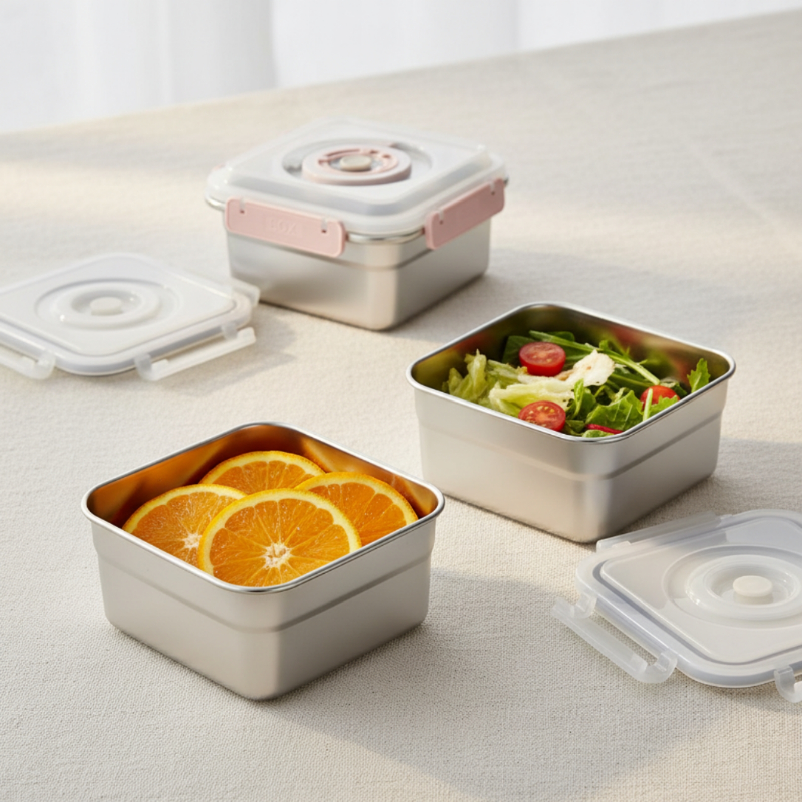 3 Pieces Stainless Steel Food  - Food Storage Lunch Box のレビューと価格
