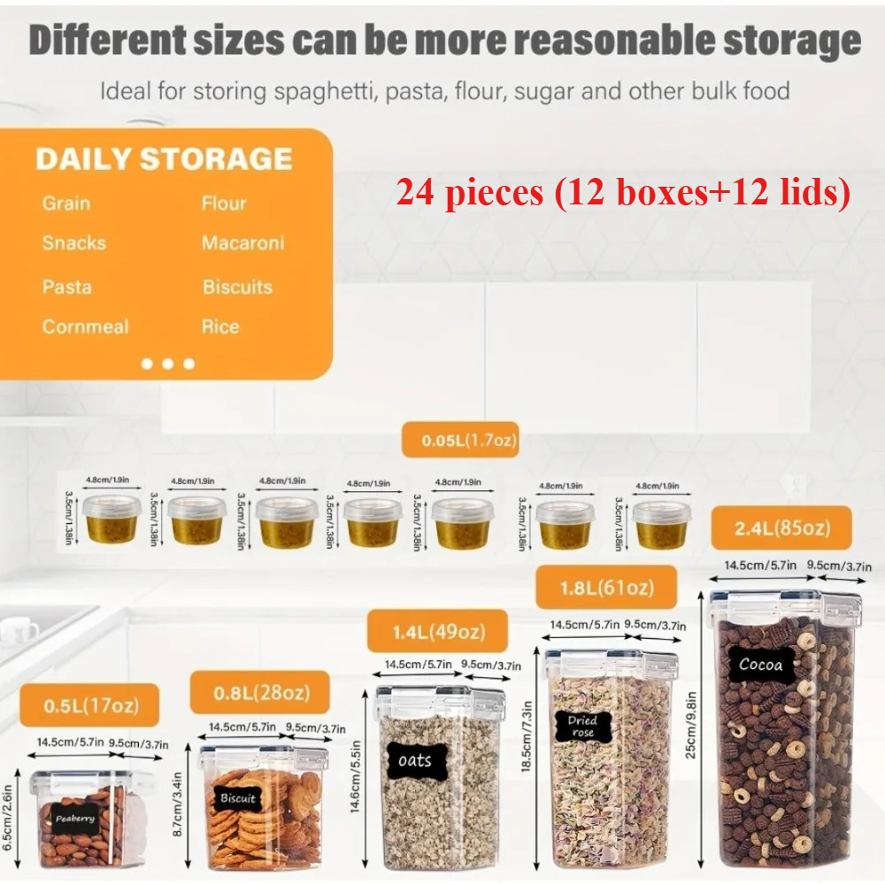 24Pcs Food Storage Containers  - Food Storage Meals のレビューと価格