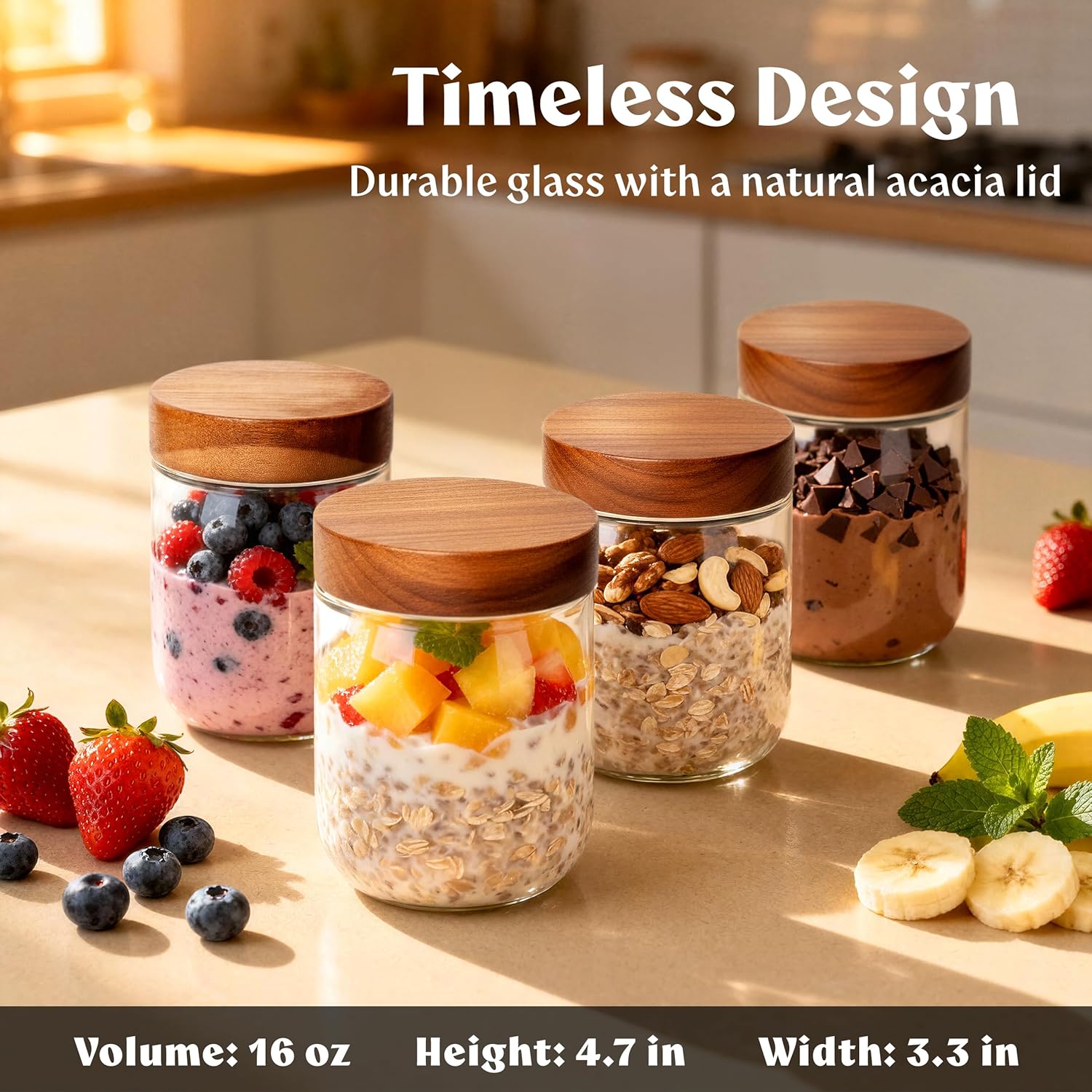 Overnight Oats Containers with - Glass Meal Prep Container のレビューと価格
