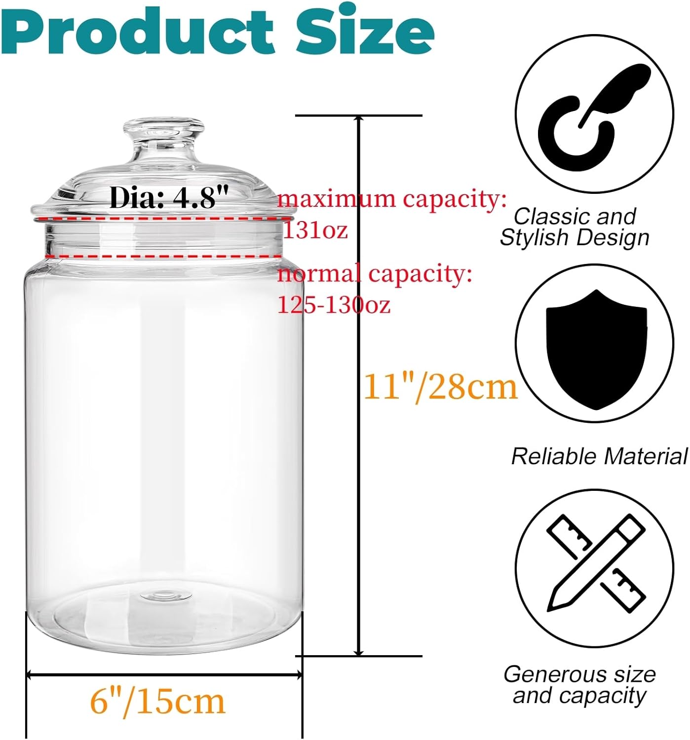 2 Pack 130 oz Large Cookie Jar - Food Storage Airtight のレビューと価格