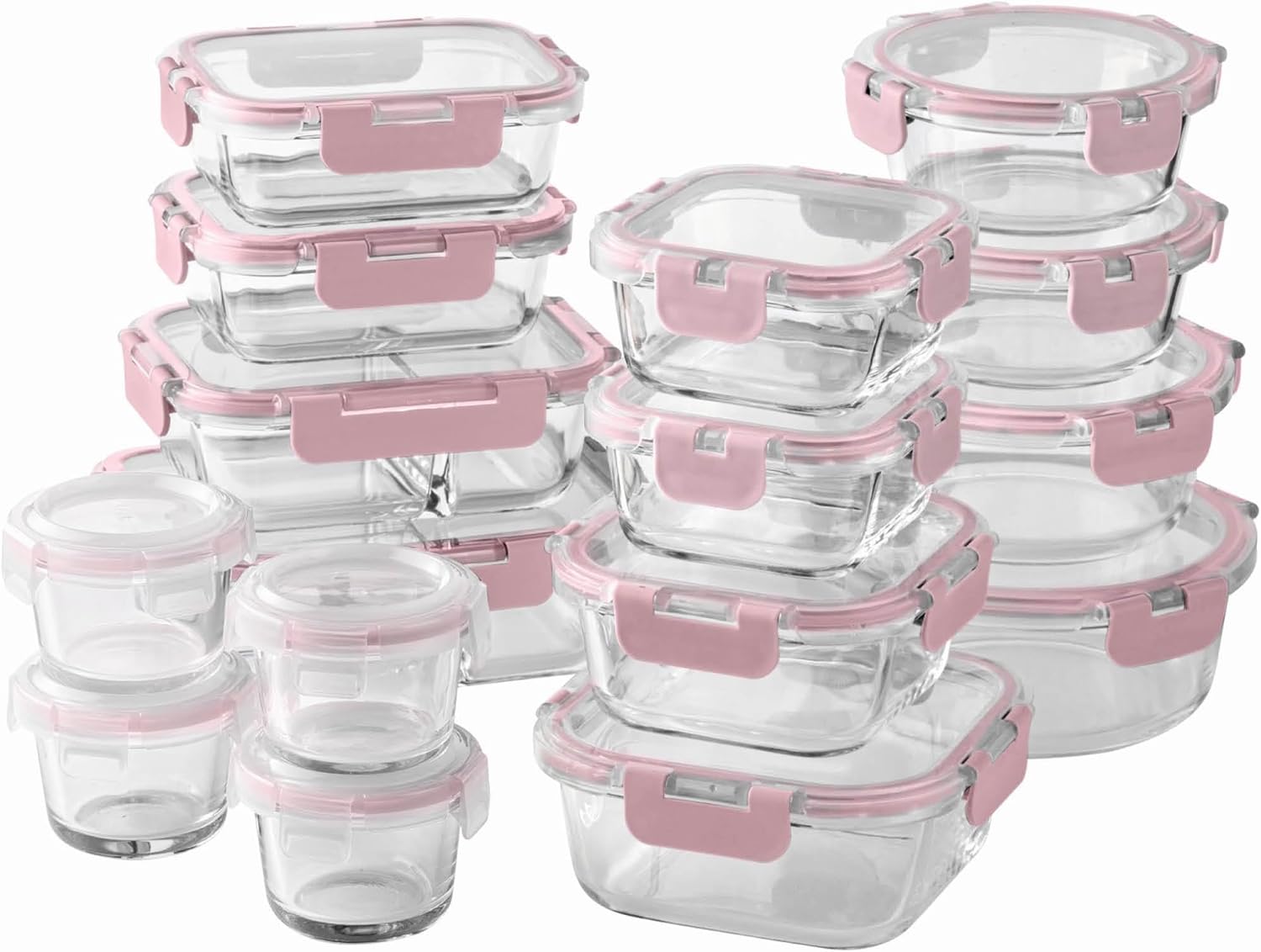 32-Pc Borosilicate Glass Food  - Glass Meal Prep Container のレビューと価格