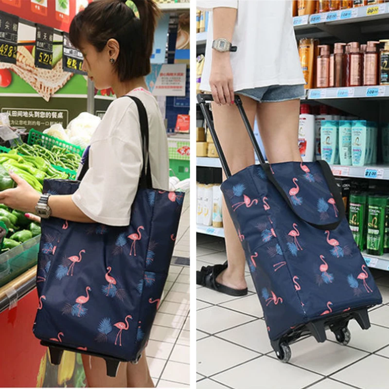 Folding Shopping Bag Women's B - Food Storage On Wheels のレビューと価格