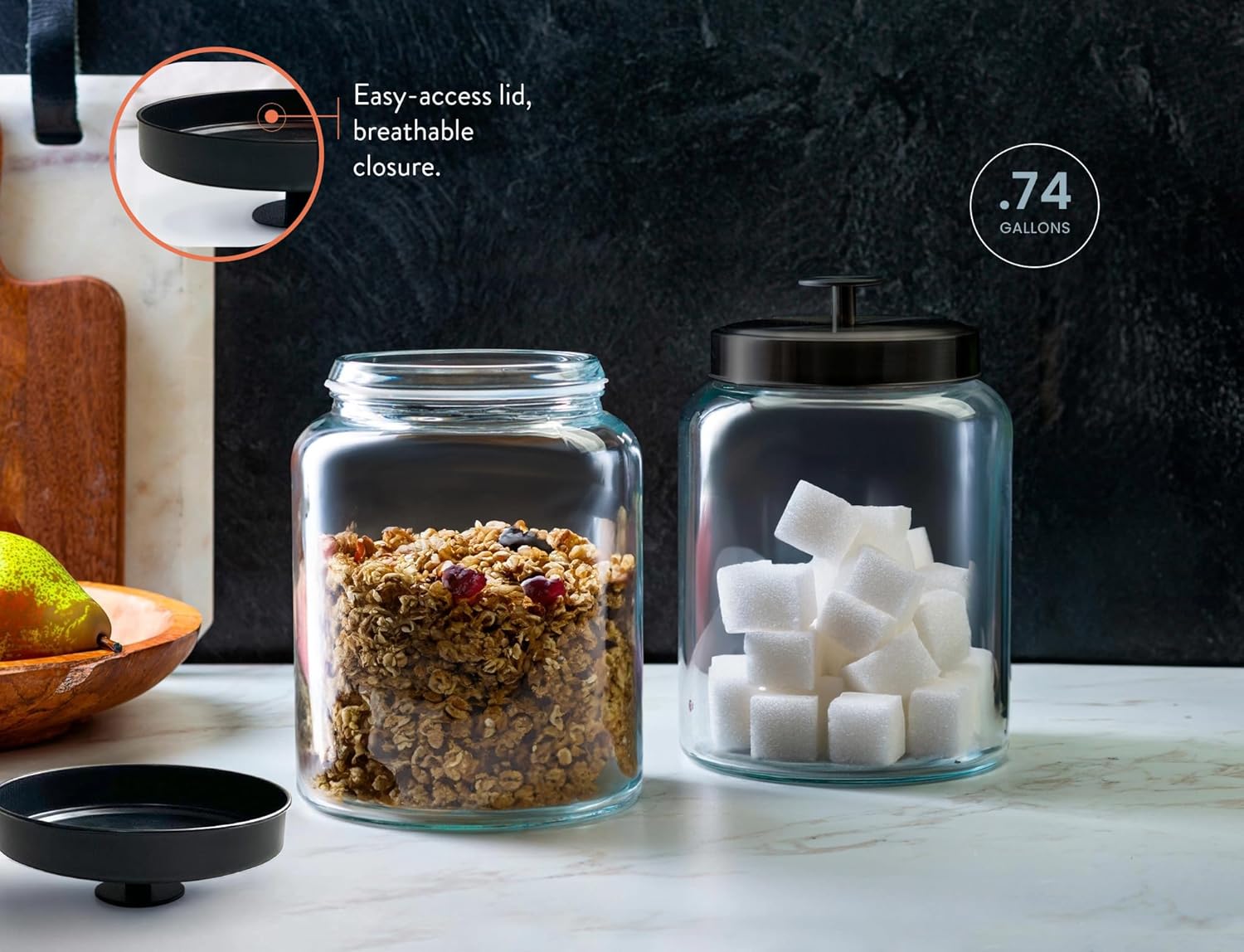 Glass Kitchen Canister Set, Fo - Food Storage Jar Set のレビューと価格