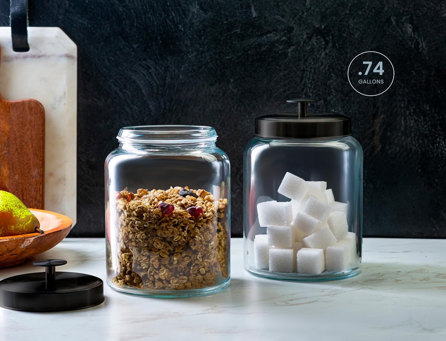 Glass Kitchen Canister Set, Fo - Food Storage Jar Set のレビューと価格