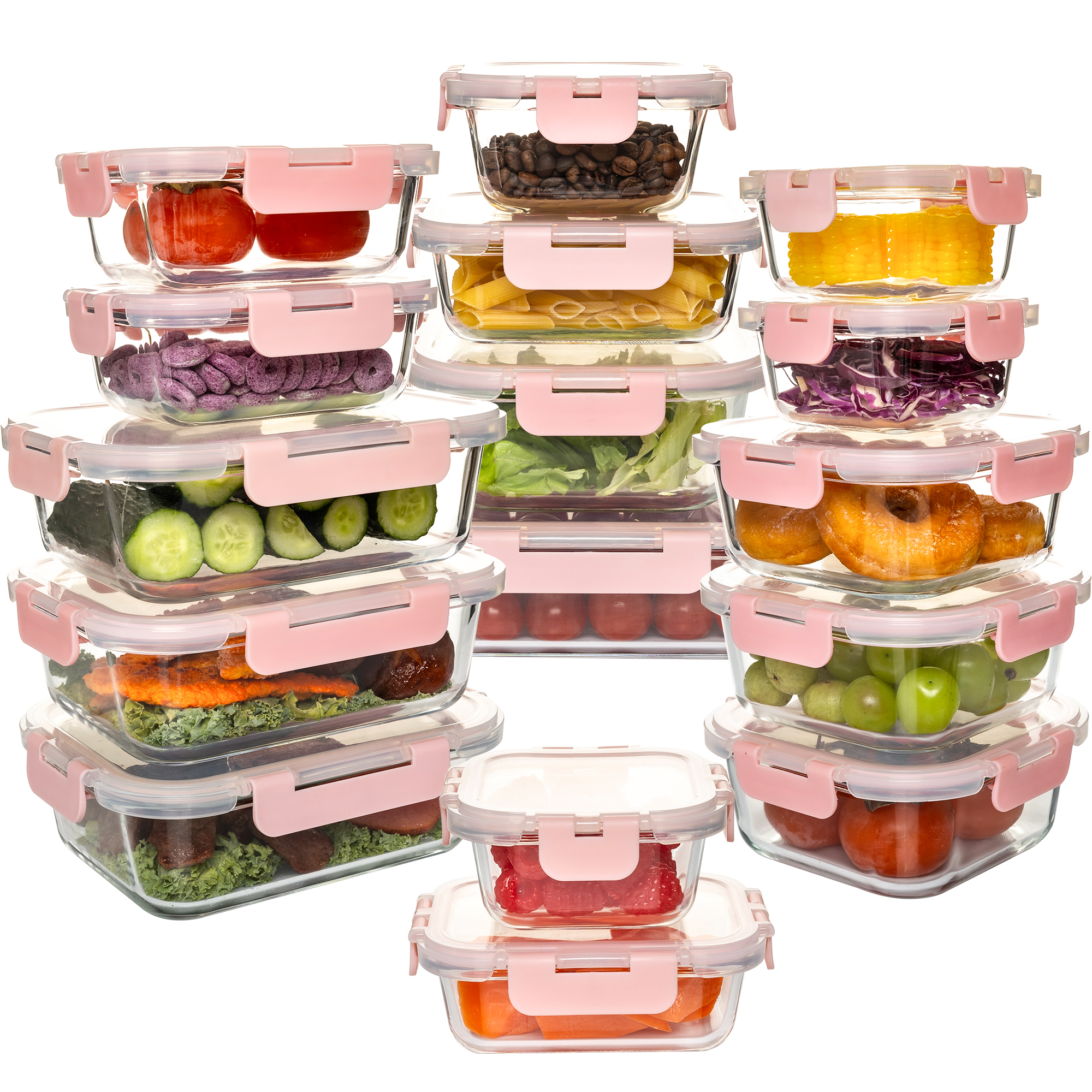 16-Piece Glass Food Storage Co - Glass Meal Prep Container のレビューと価格