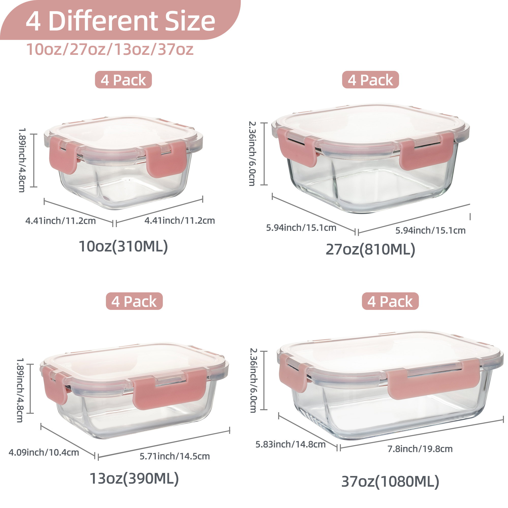 16-Piece Glass Food Storage Co - Glass Meal Prep Container のレビューと価格