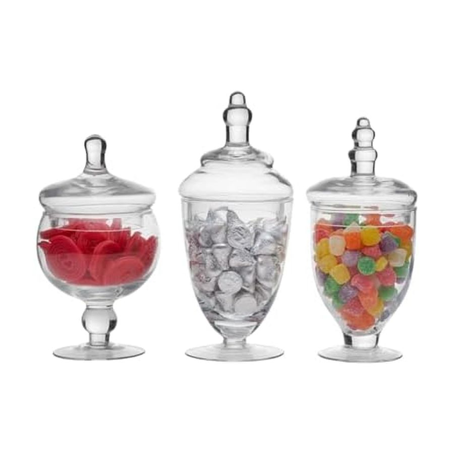 Glass Apothecary Jars, Set of  - Food Storage Glass Set のレビューと価格