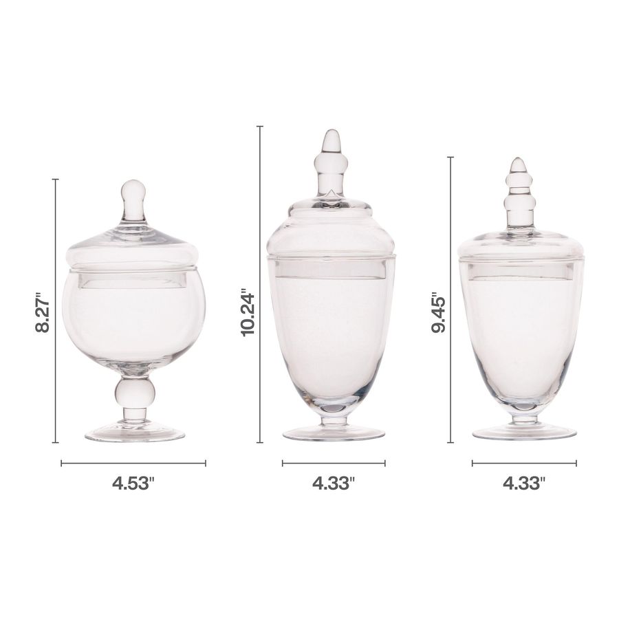 Glass Apothecary Jars, Set of  - Food Storage Glass Set のレビューと価格