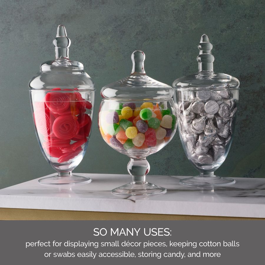Glass Apothecary Jars, Set of  - Food Storage Glass Set のレビューと価格
