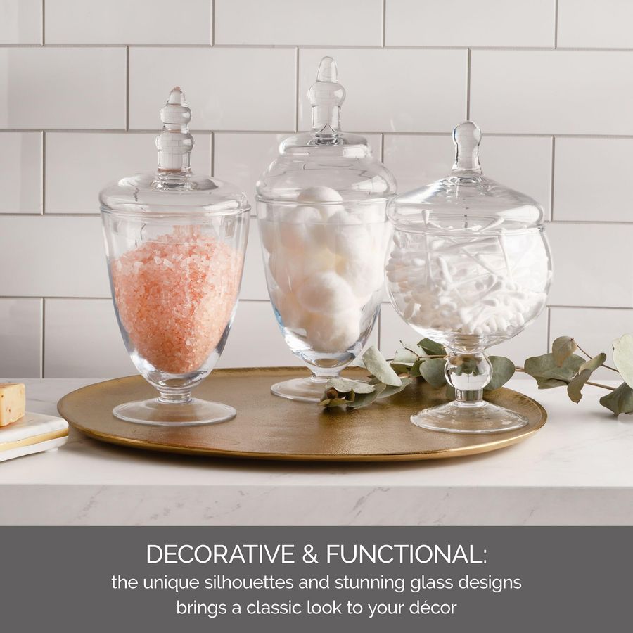 Glass Apothecary Jars, Set of  - Food Storage Glass Set のレビューと価格