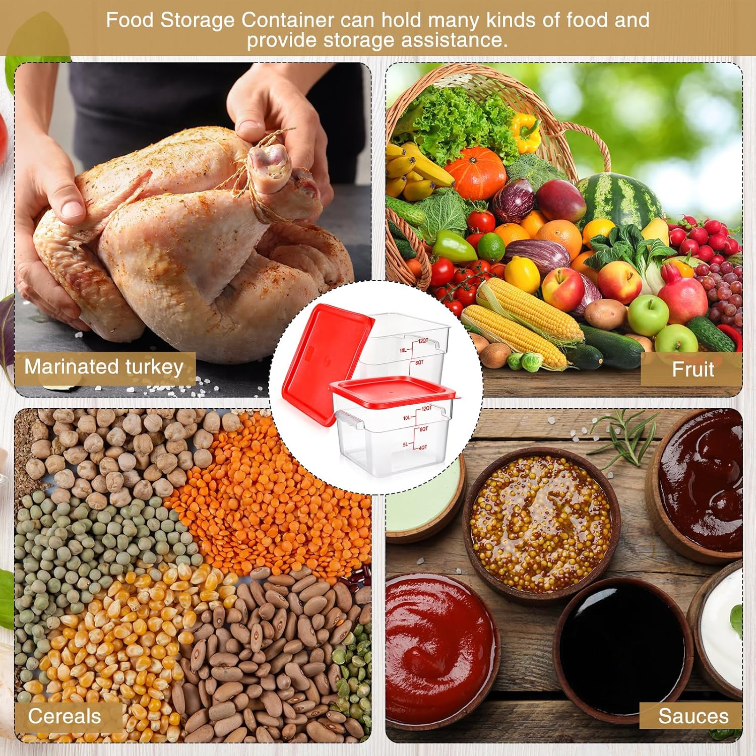 Clear Square Food Storage Cont - Food Storage 12 Qt のレビューと価格