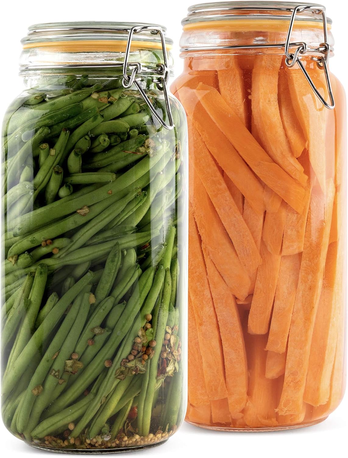 Glass Jars with Lids 67 oz Foo - Food Storage Airtight のレビューと価格