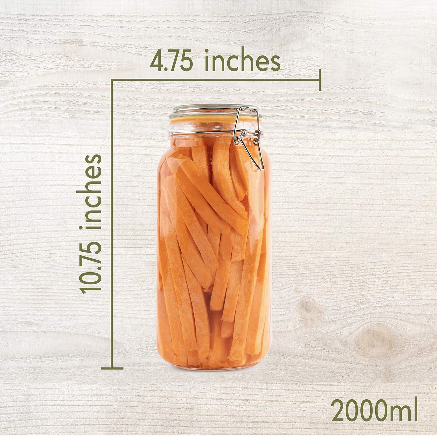 Glass Jars with Lids 67 oz Foo - Food Storage Airtight のレビューと価格