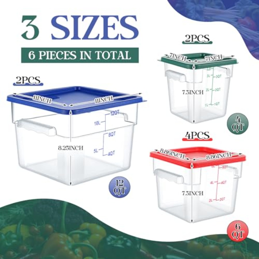 8 Set Square Food Storage Cont - Food Storage 12 Qt のレビューと価格