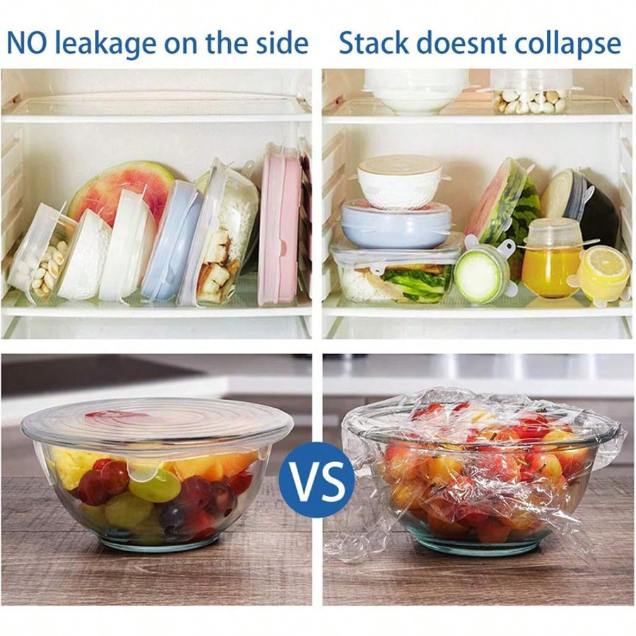 6pcs/Set Silicone Elastic Lids - Food Storage Silicone のレビューと価格