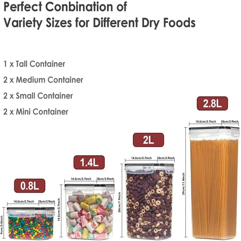 7Pcs Kitchen Food Storage Cont - Food Storage Box Plastic のレビューと価格
