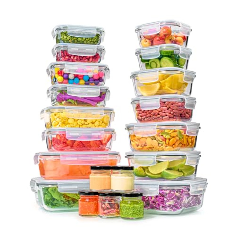 40pc Set Glass Food Storage Co - Food Storage Lunch Box のレビューと価格