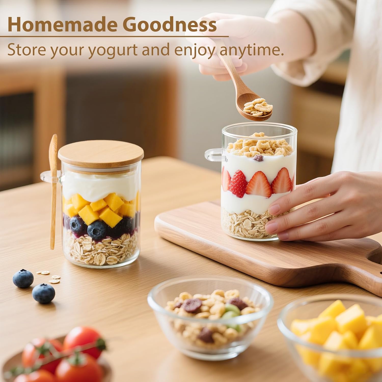 6 Pack Overnight Oats Containe - Glass Meal Prep Container のレビューと価格