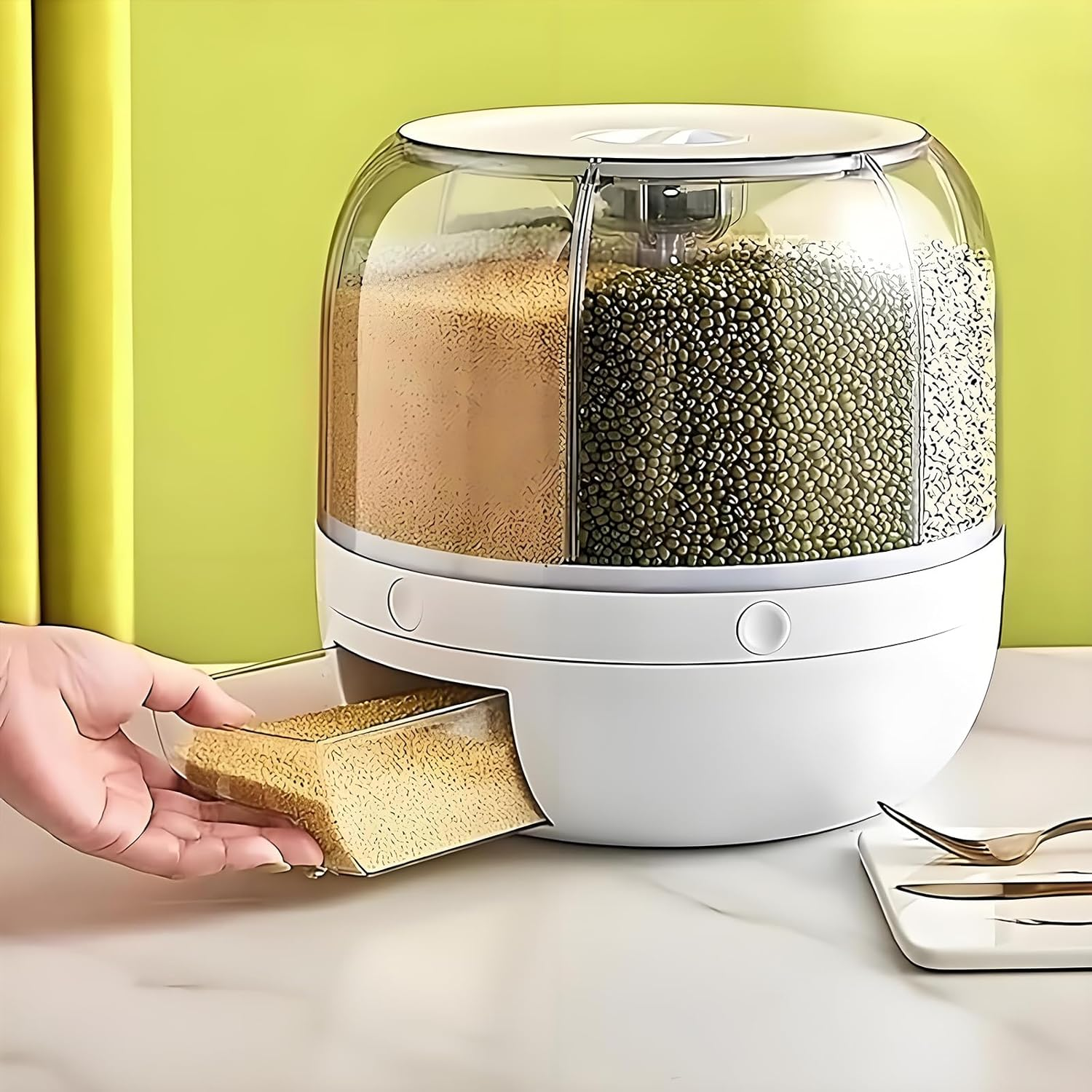 Rotating Grain Storage Contain - Food Storage Dispenser のレビューと価格