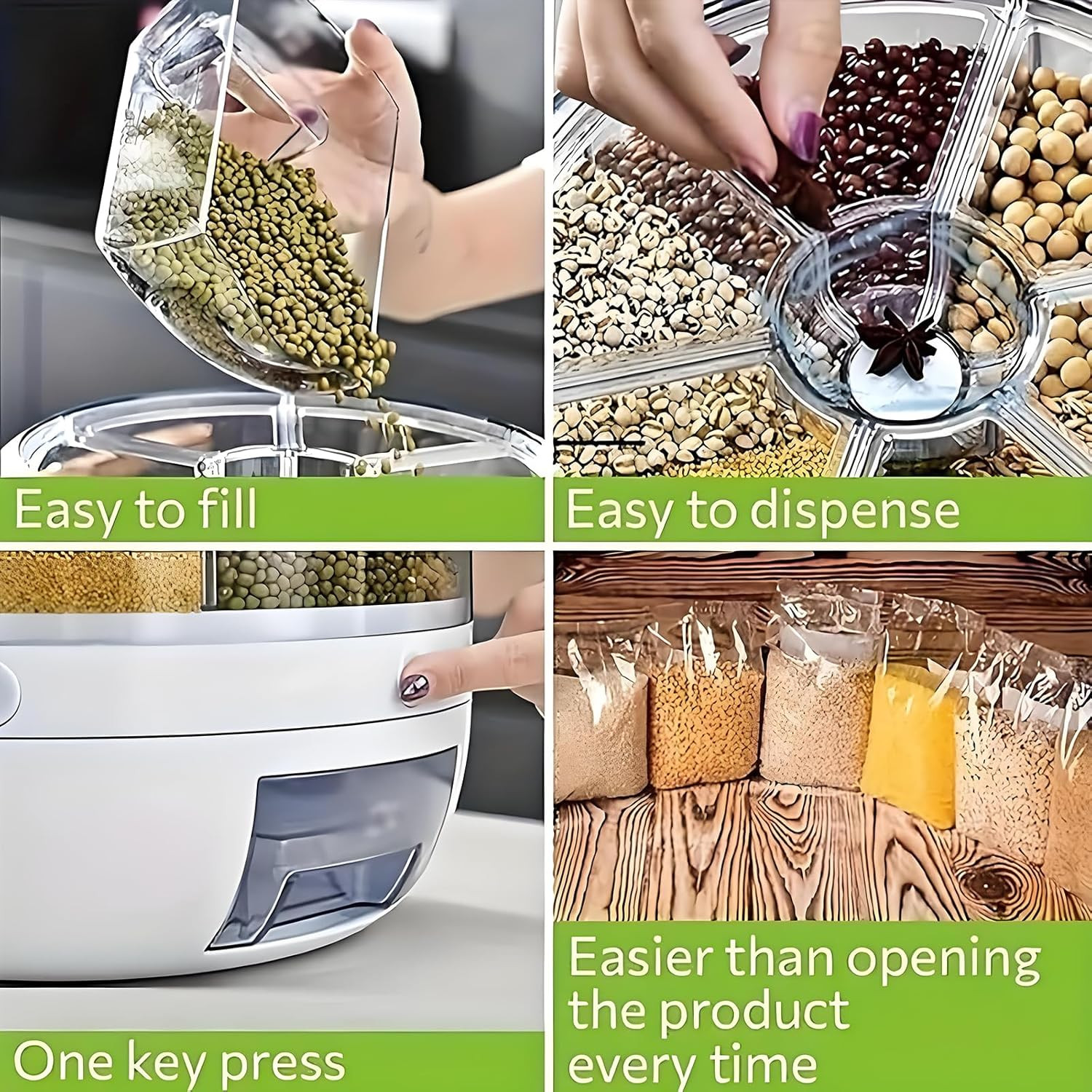 Rotating Grain Storage Contain - Food Storage Dispenser のレビューと価格