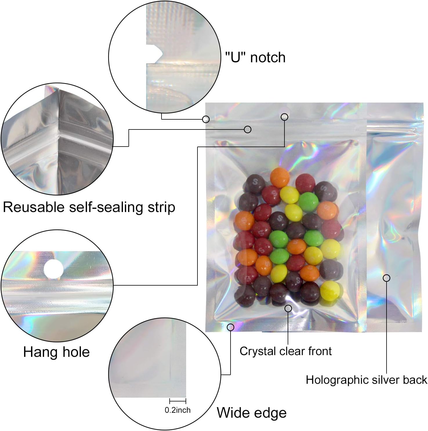 50/10PCS Laser Sealing Bags Pl - Food Storage Bags Zip Lock Pouch のレビューと価格
