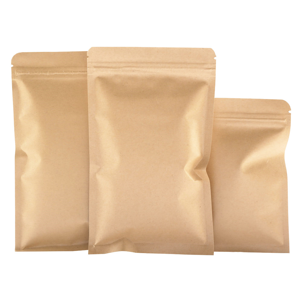 100pcs Brown Kraft Paper Zip L - Food Storage Bags Zip Lock Pouch のレビューと価格